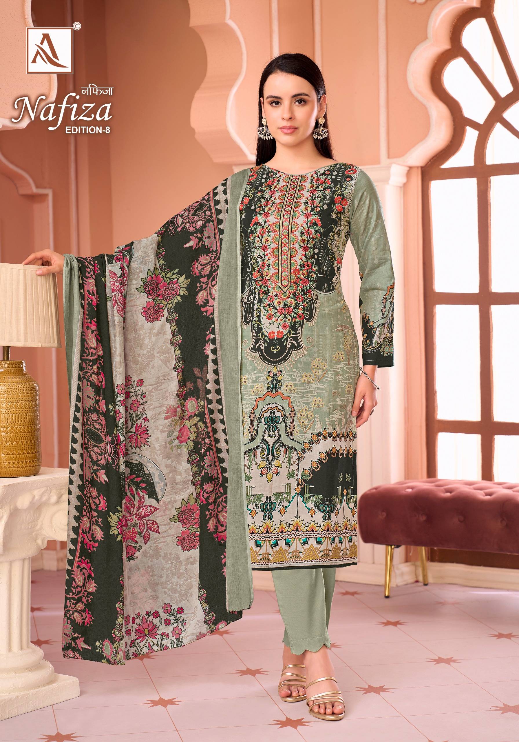 NAFIZA VOL 08 By Alok Suit 01 To 06 Series Beautiful Festive Suits Stylish Fancy Colorful Ethnic Wear Pure Cambric Cotton Print Dresses At Wholesale Price